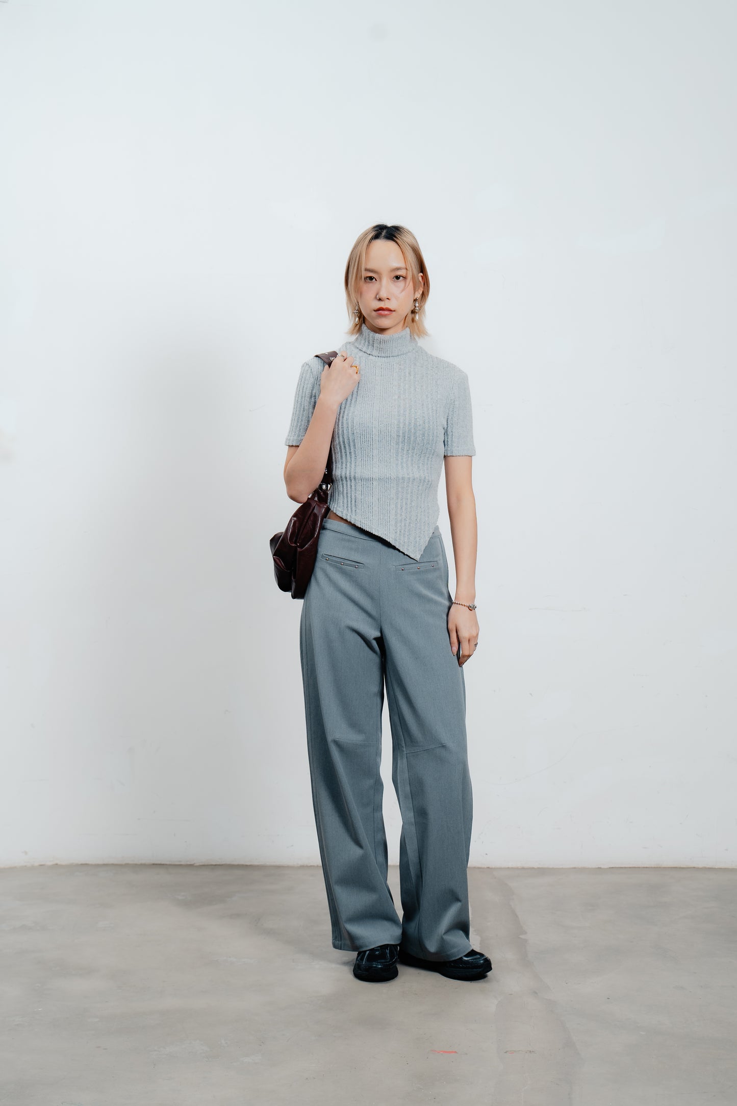 Grey V-Waist Trousers
