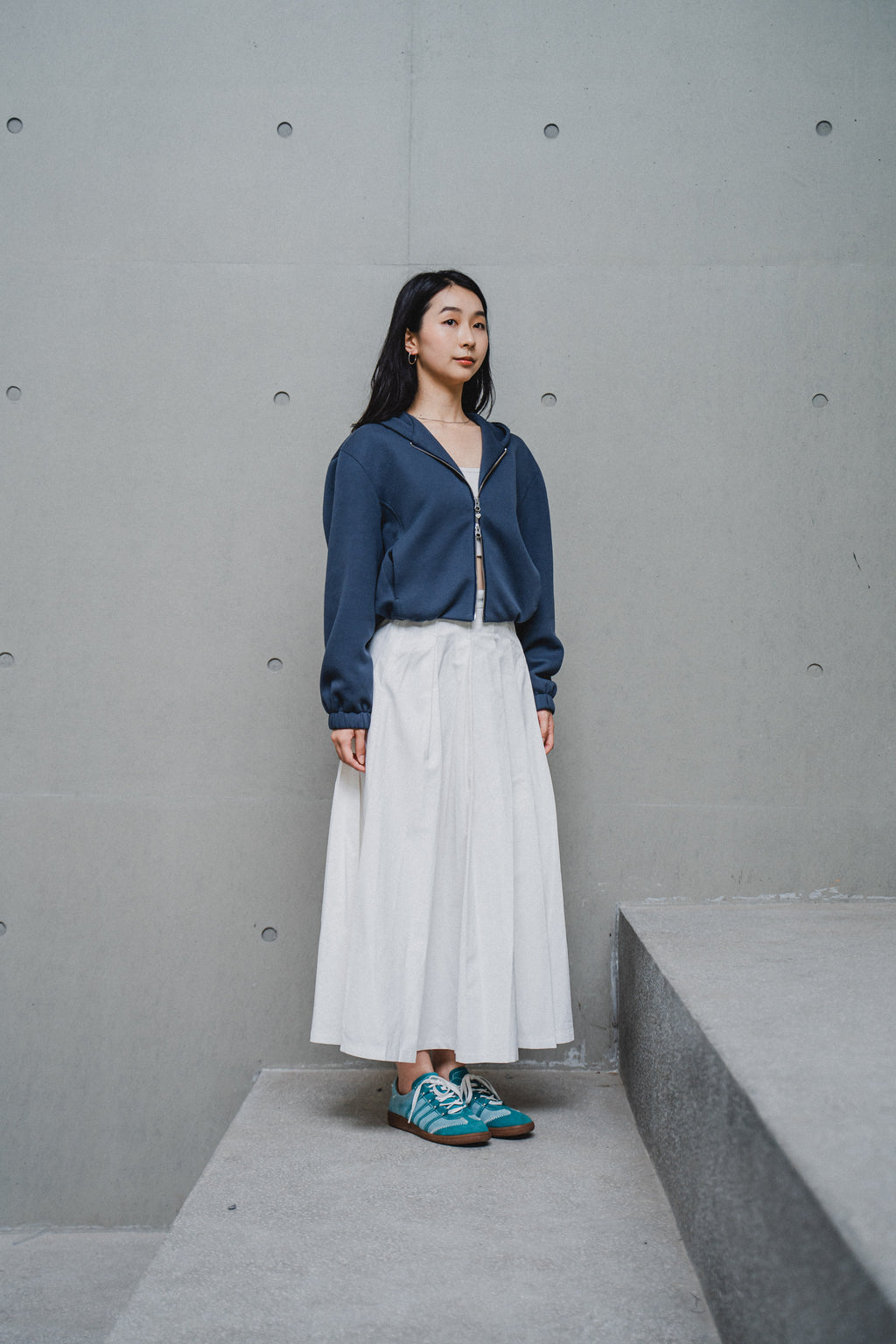BLUE OVERSIZED HOODED JACKET