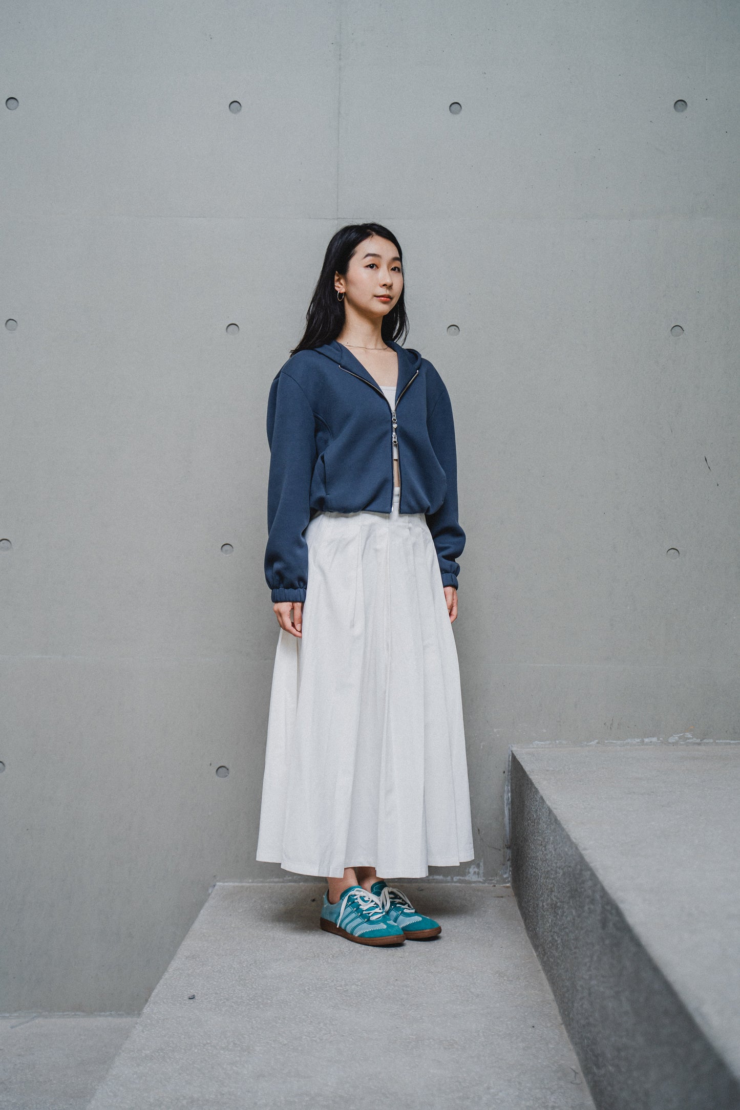 BLUE OVERSIZED HOODED JACKET