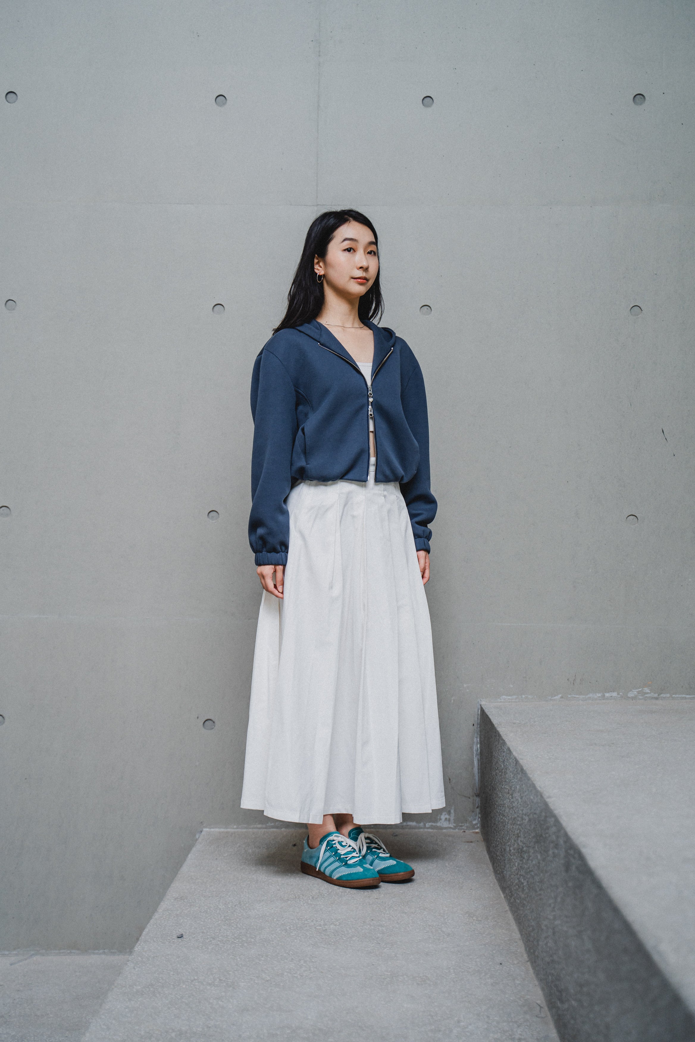 BLUE OVERSIZED HOODED JACKET