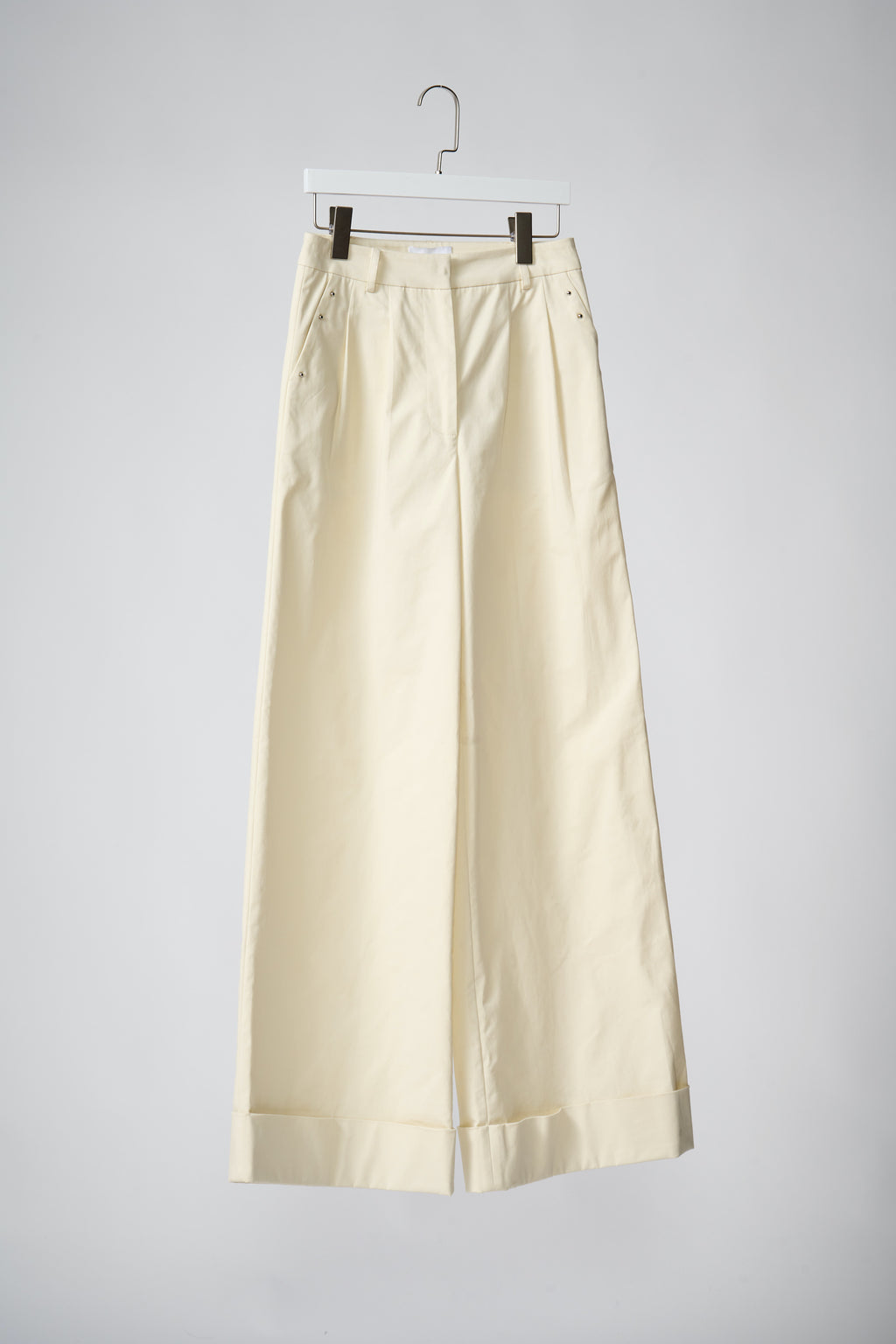 Wide leg cuffed hem trouse