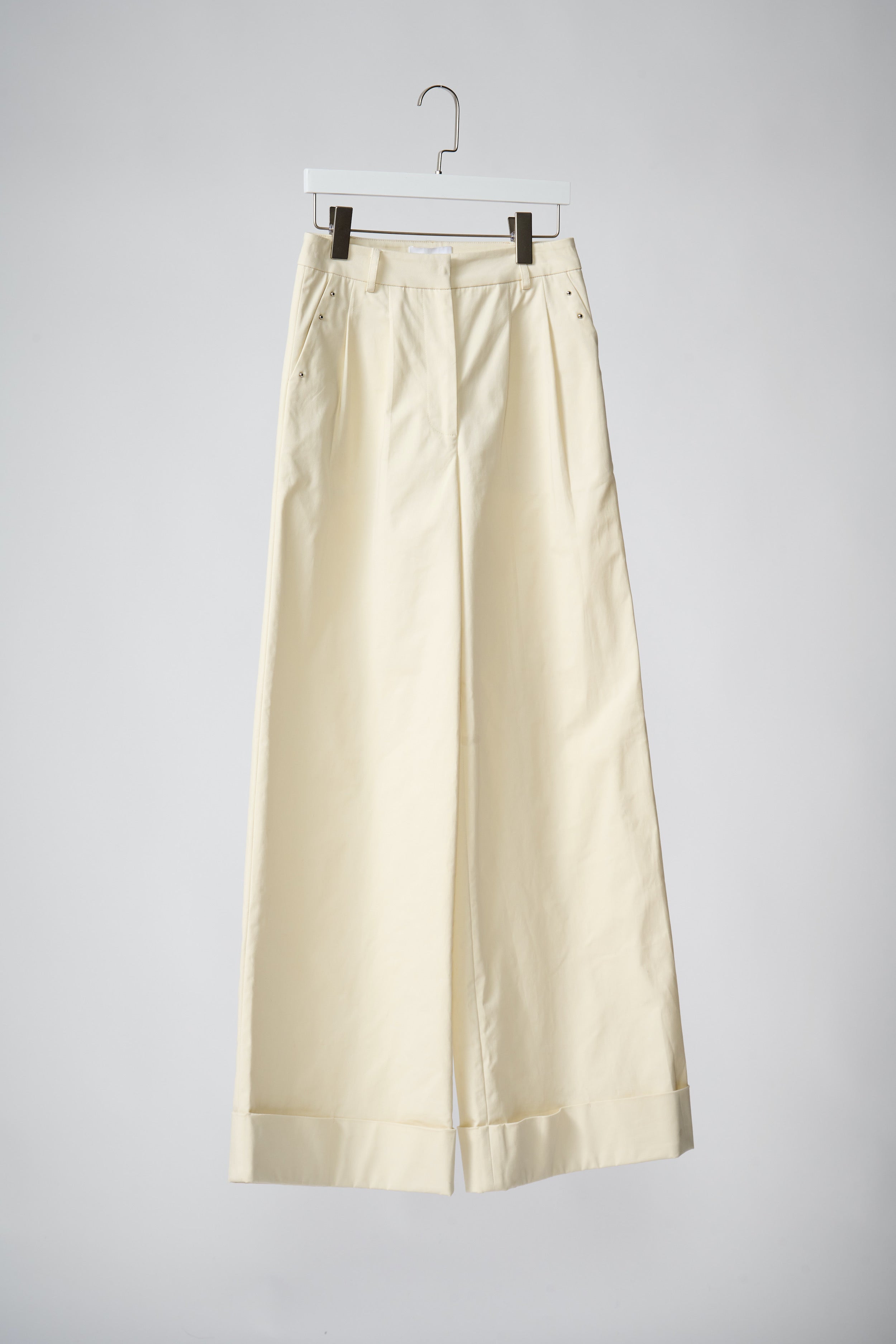 Wide leg cuffed hem trouse