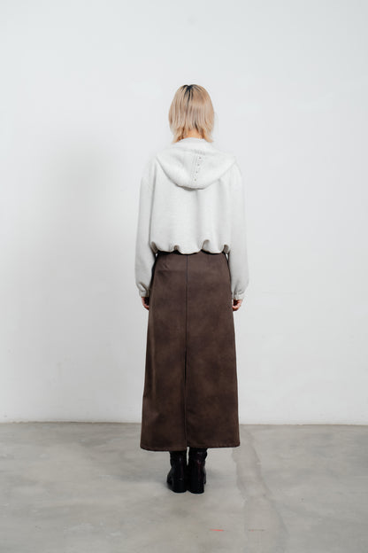 Suede Midi Skirt