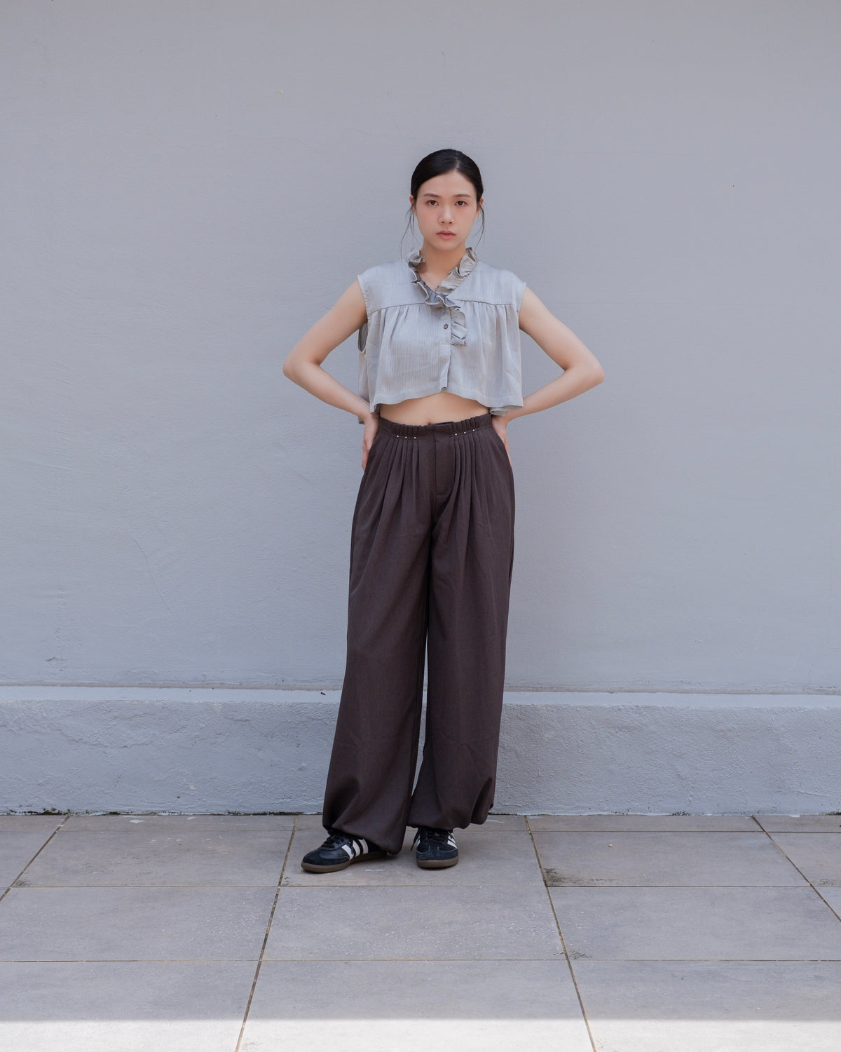 Grey 2-Way Drawstring Joggers