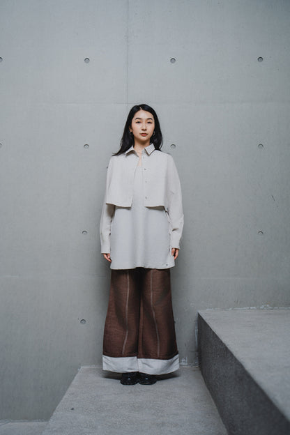 LAYERED TRAPEZE SHIRT DRESS
