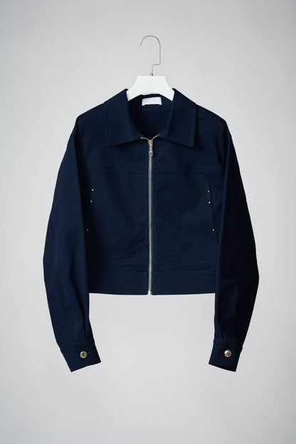 Zip-up cotton windbreaker