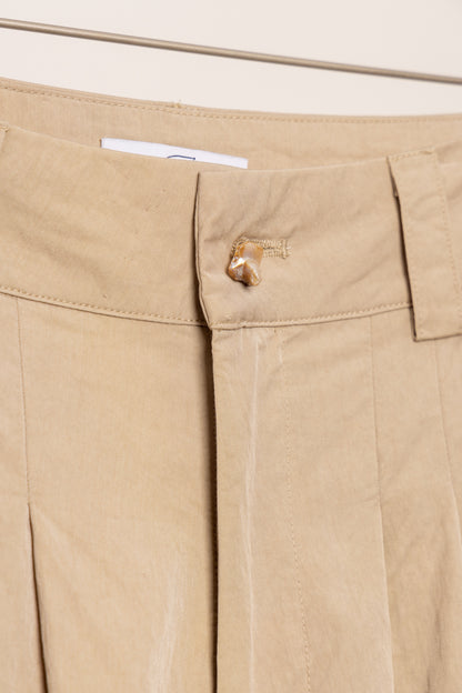 khaki Super flared leg trousers
