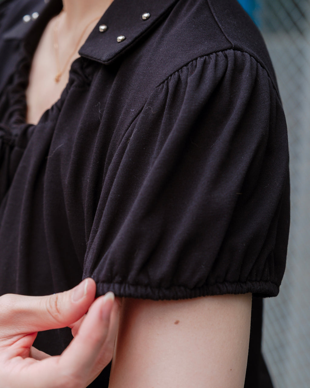 Black Drawstring Polo Shirt