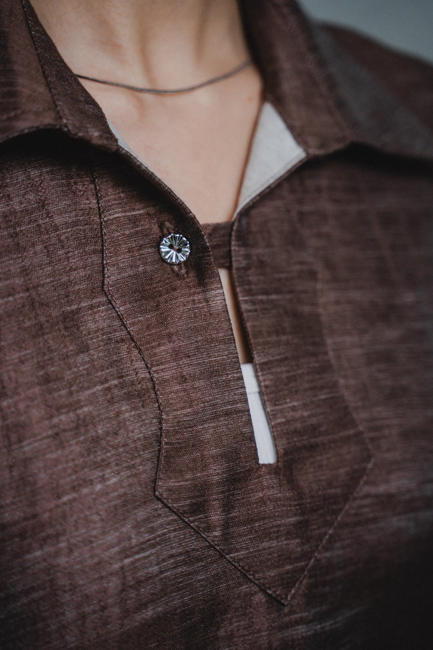 BOXY LINEN POLO SHIRT