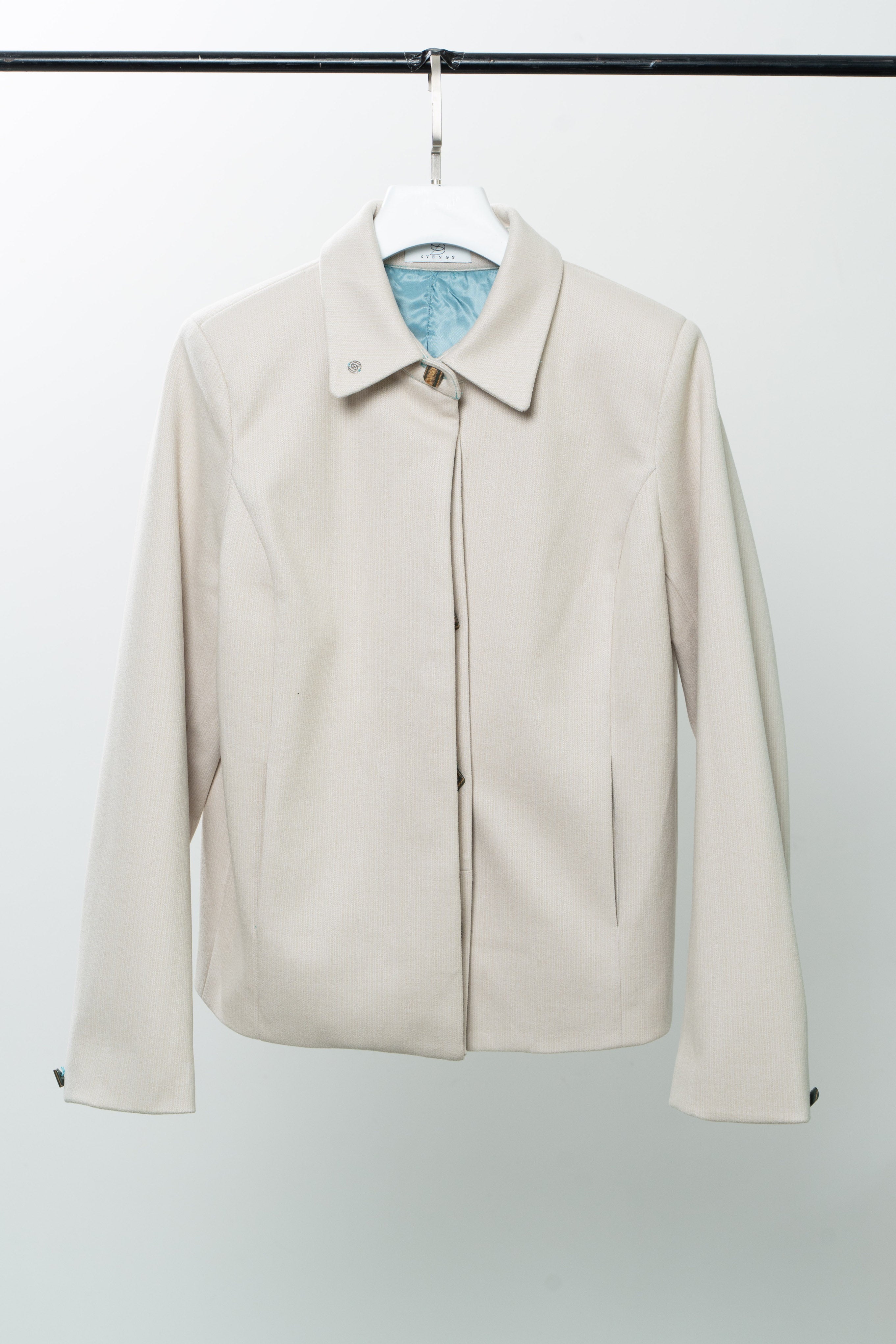 White Stripe-pattern blazer