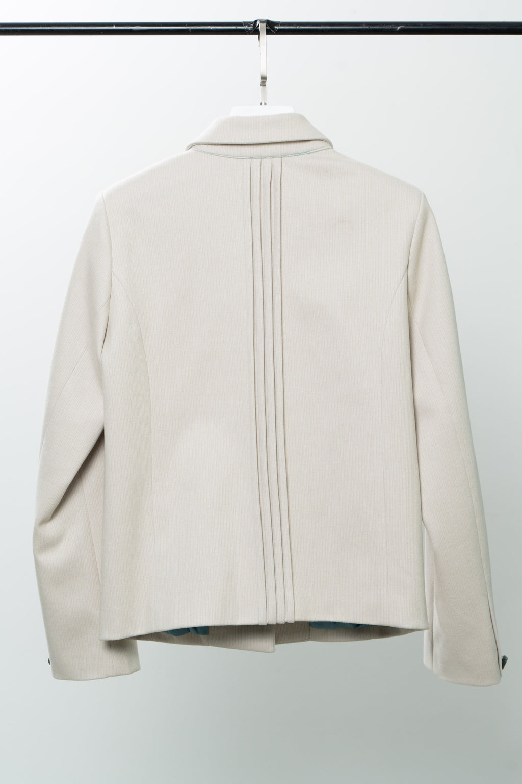 White Stripe-pattern blazer