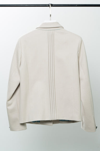 White Stripe-pattern blazer