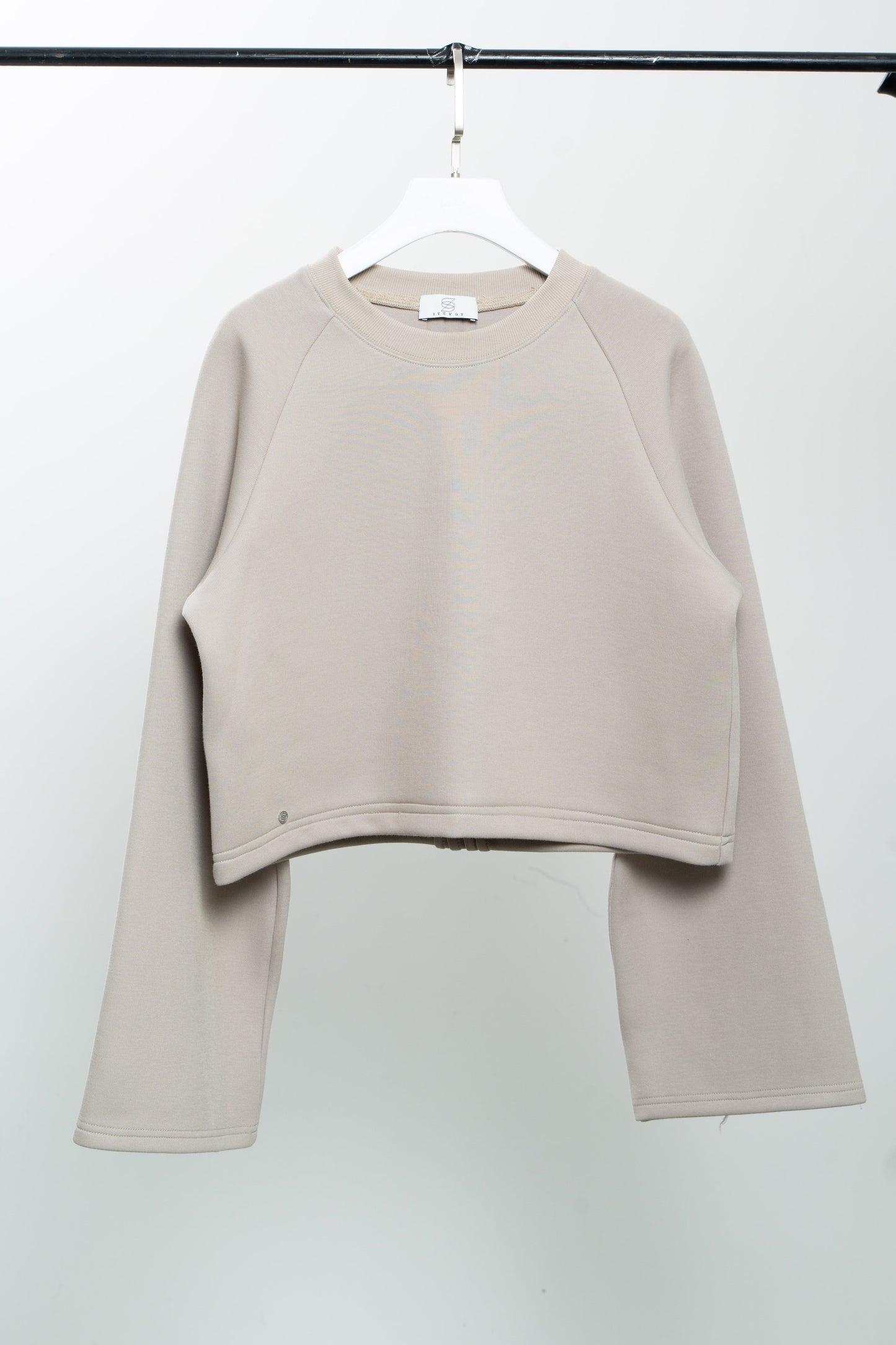 Cream Sleeve Crop Sweatshirt