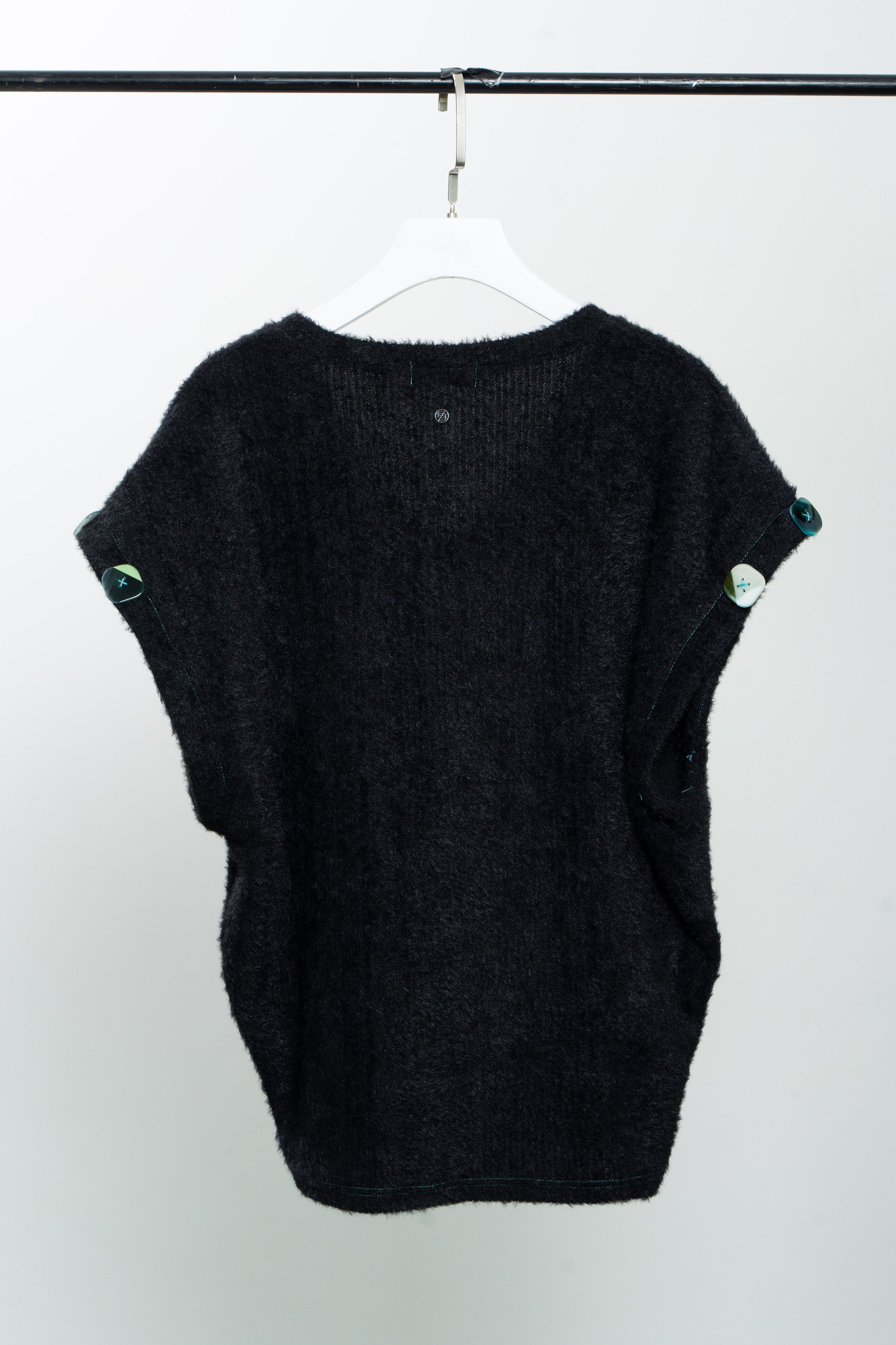 Black Stretch sleeveless jumper
