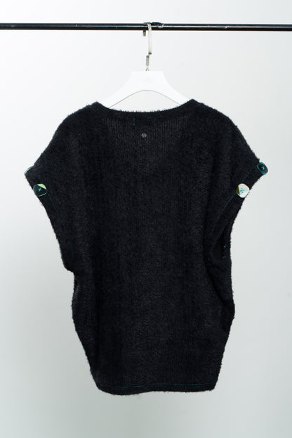 Black Stretch sleeveless jumper
