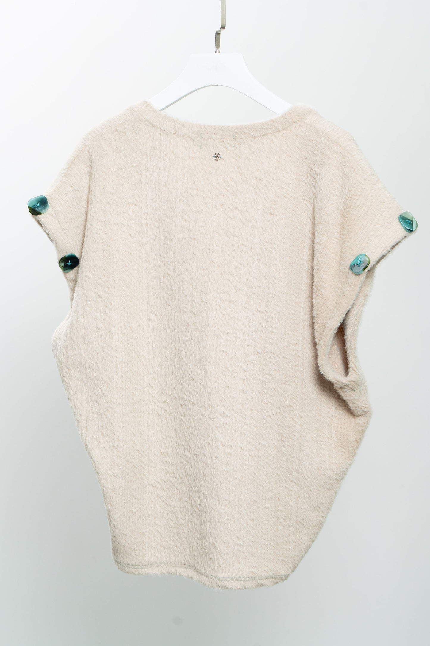 Cream Stretch sleeveless jumper