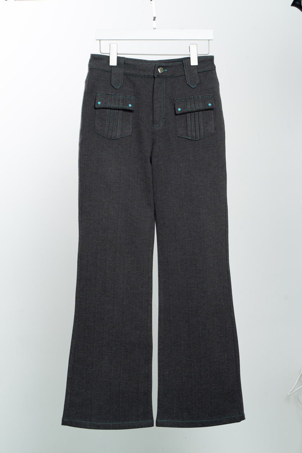 Dark Grey 70's bootcut trousers