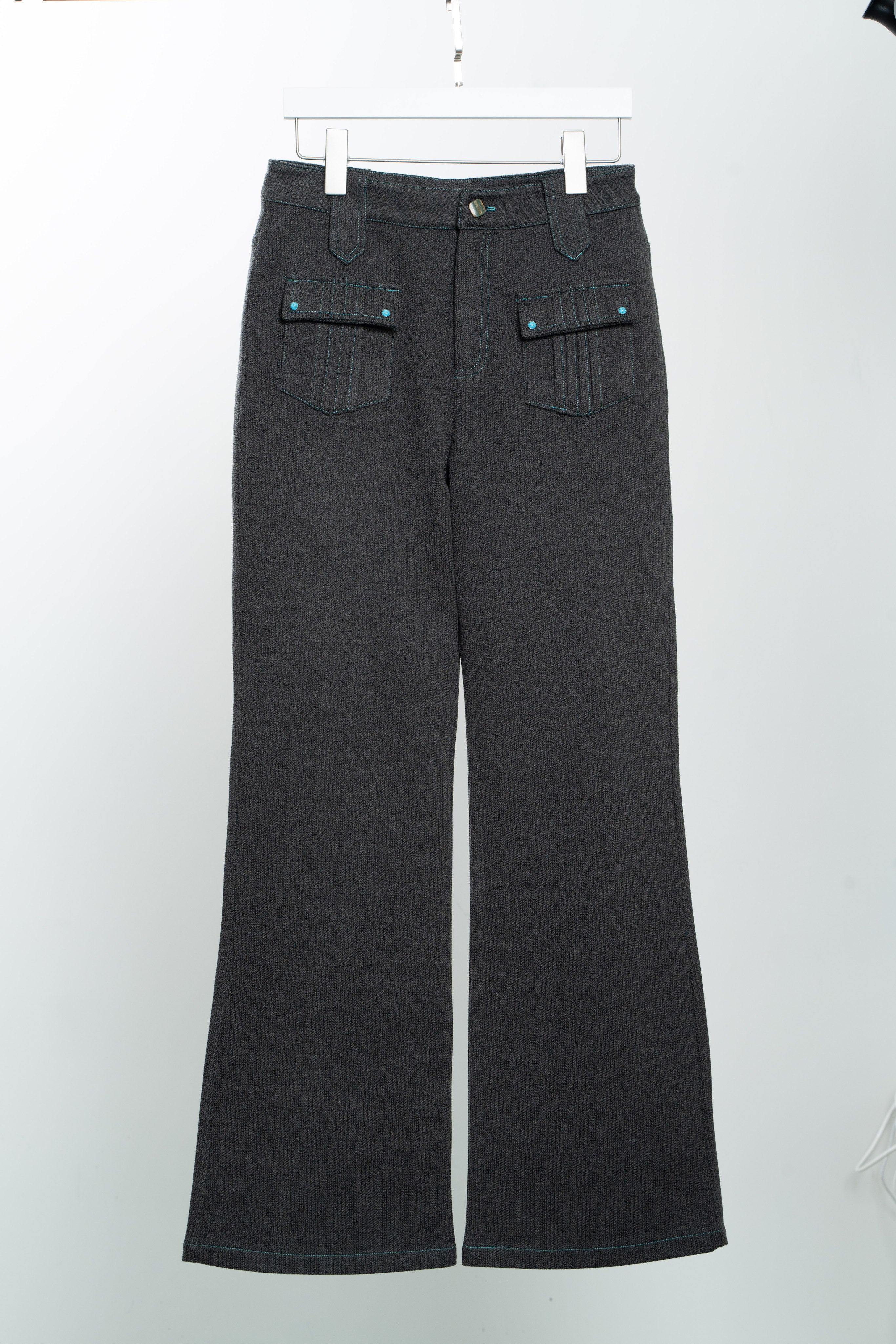 Dark Grey 70's bootcut trousers