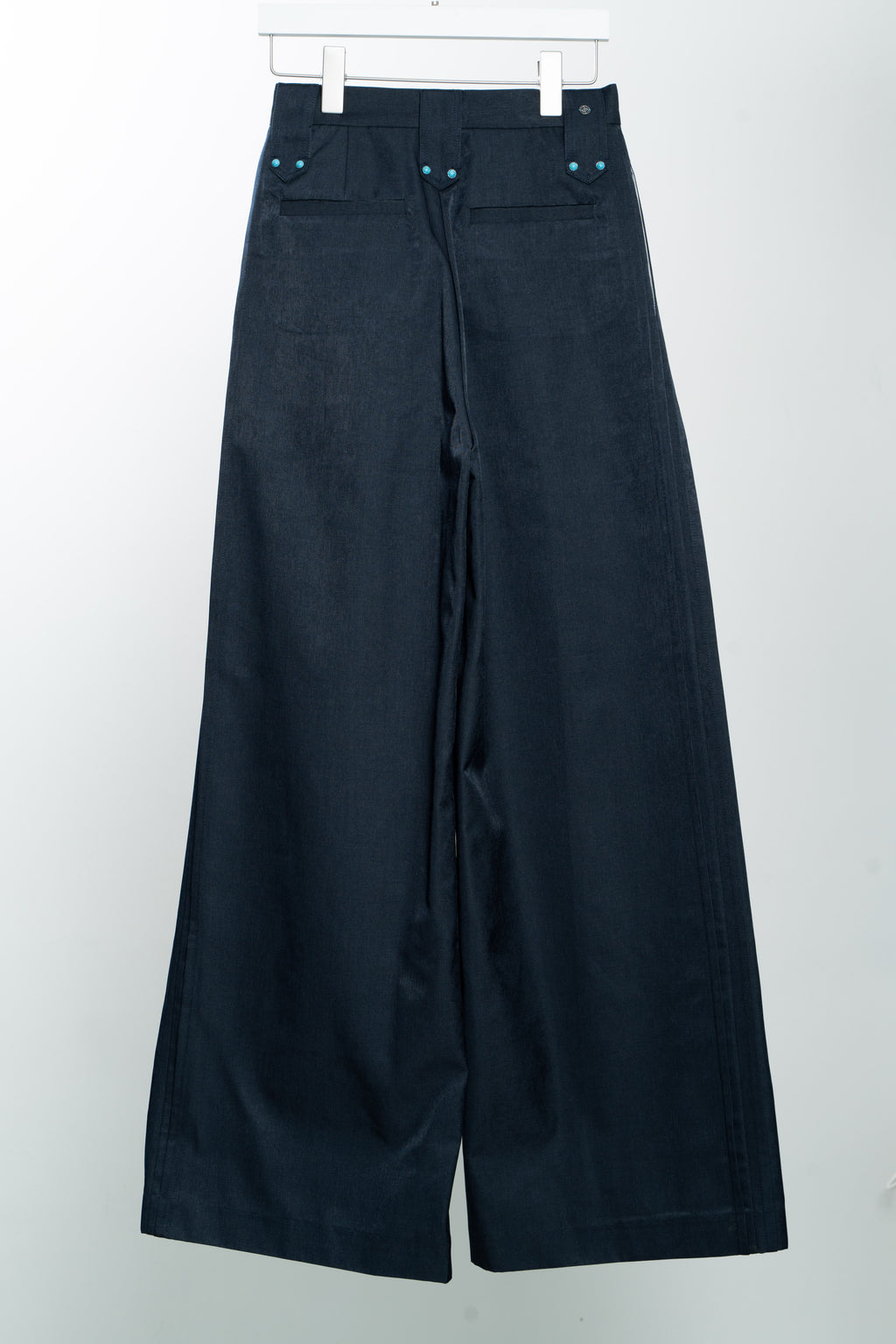 Navy Straight stiff trousers
