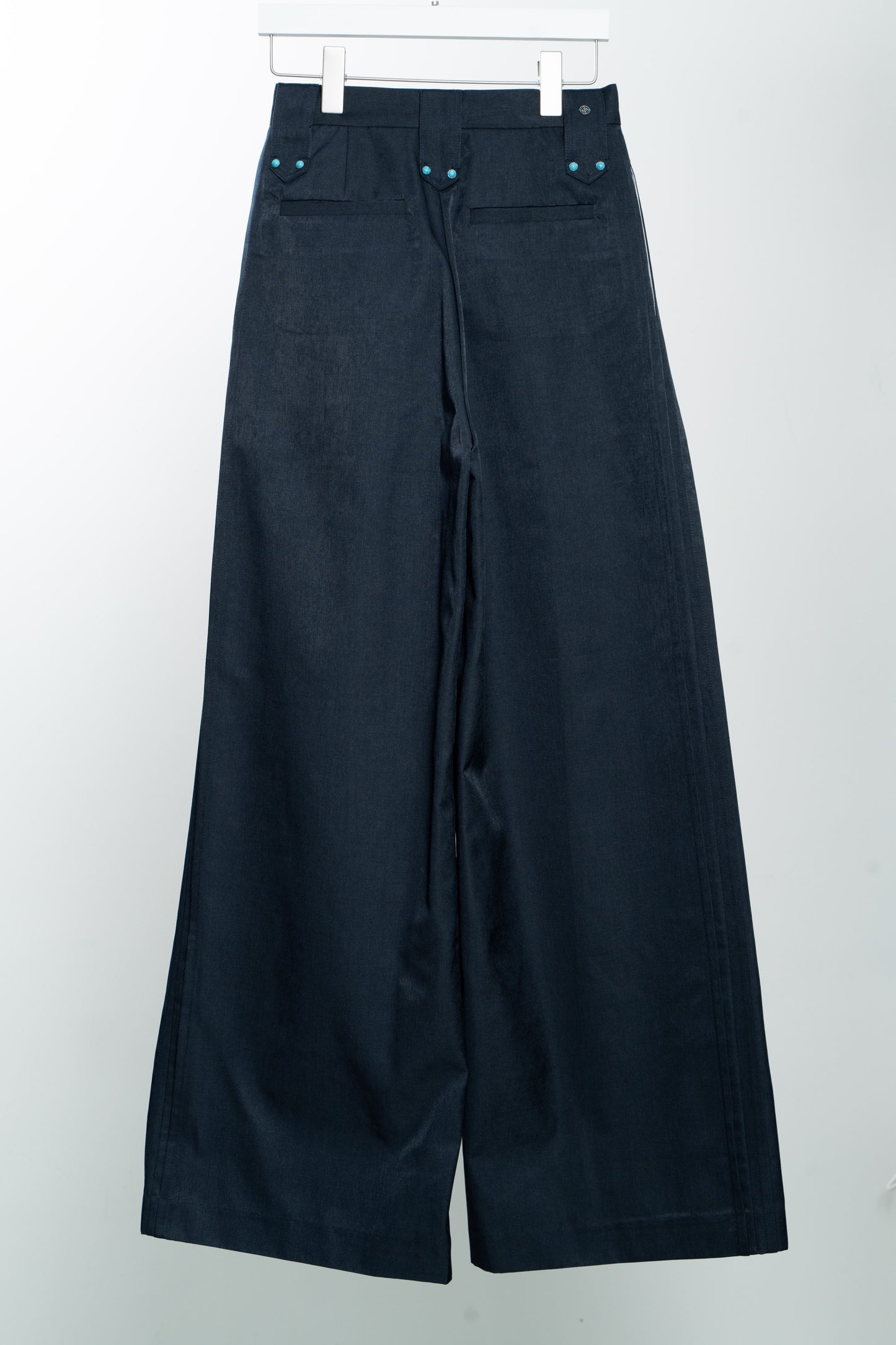 Navy Straight stiff trousers