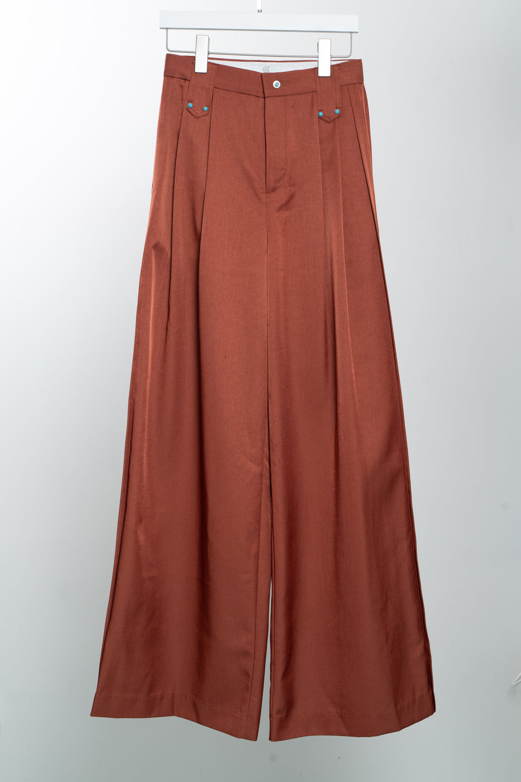 Red Straight stiff trousers