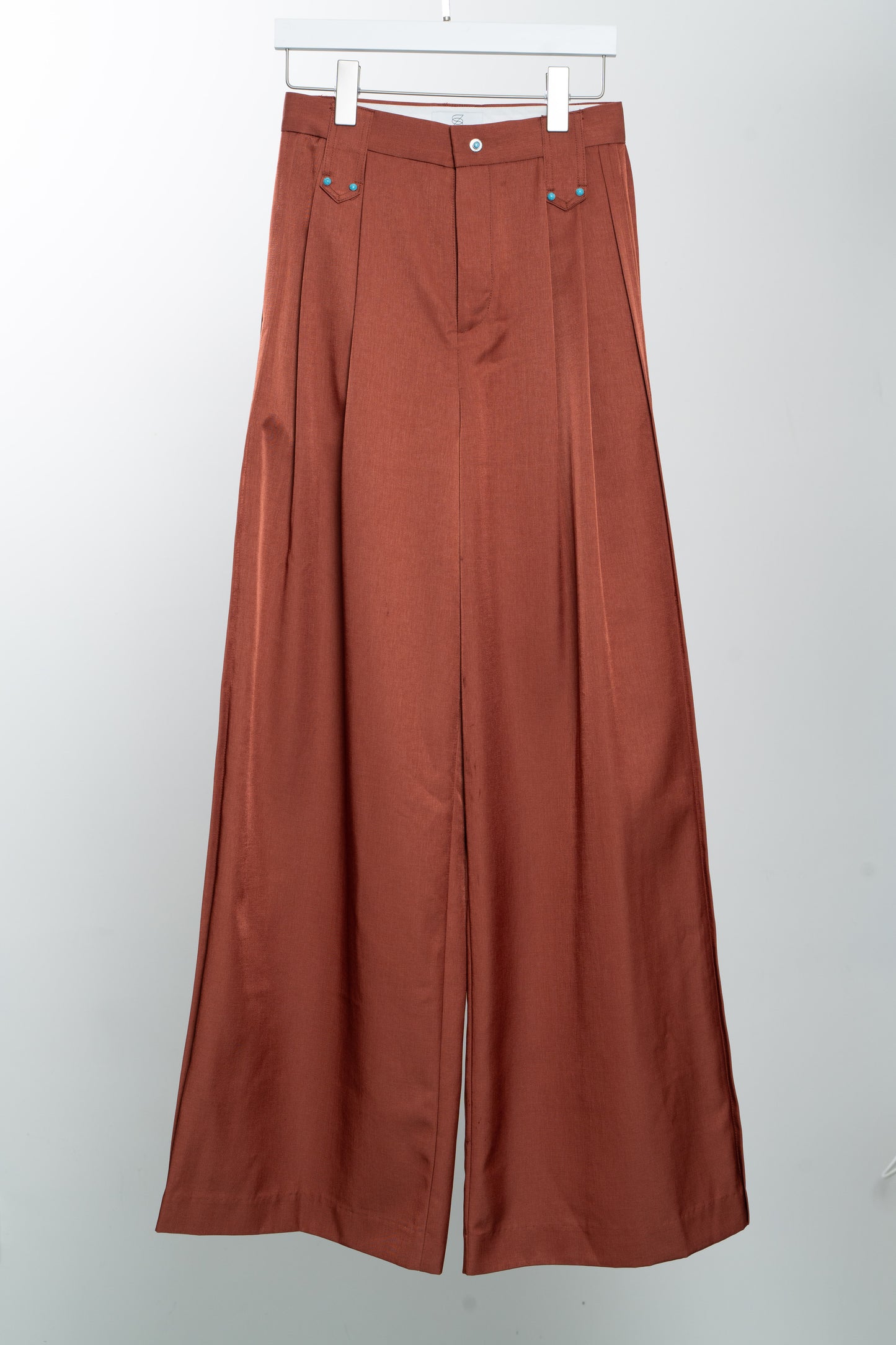 Red Straight stiff trousers
