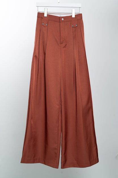 Red Straight stiff trousers