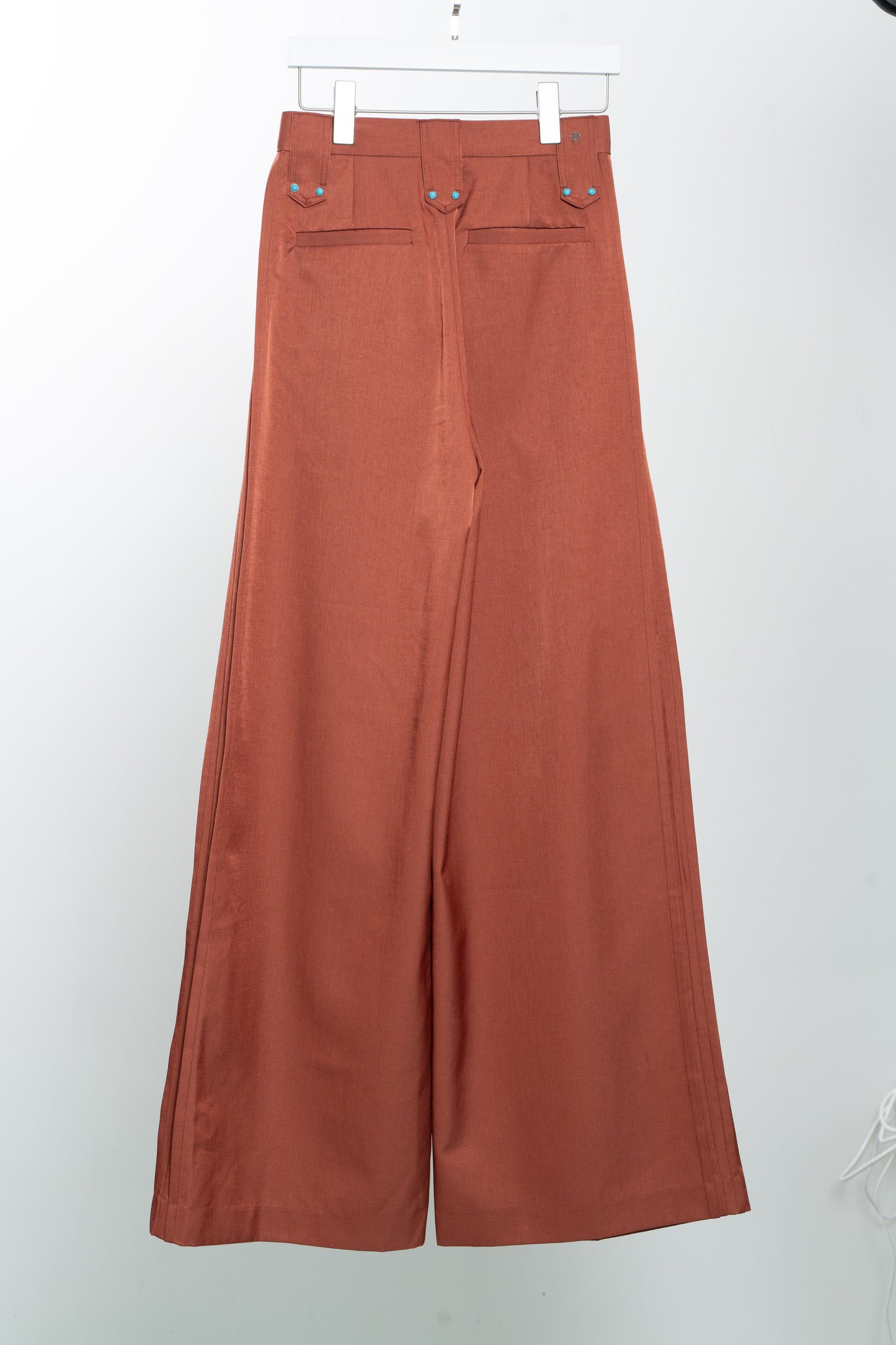 Red Straight stiff trousers