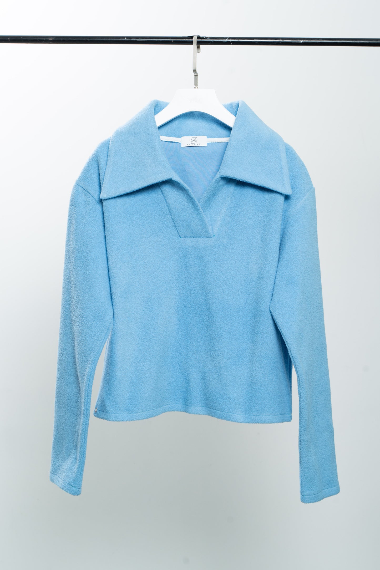 Blue Half-Zip Polo Sweater