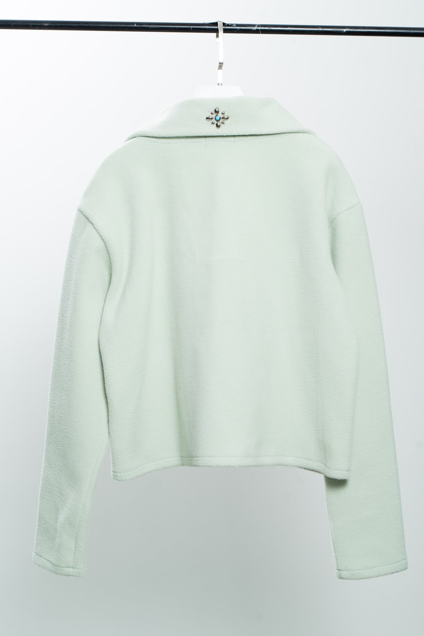 Mint Green Half-Zip Polo Sweater