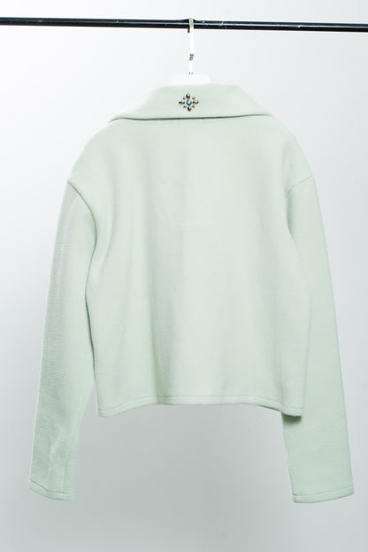 Mint Green Half-Zip Polo Sweater