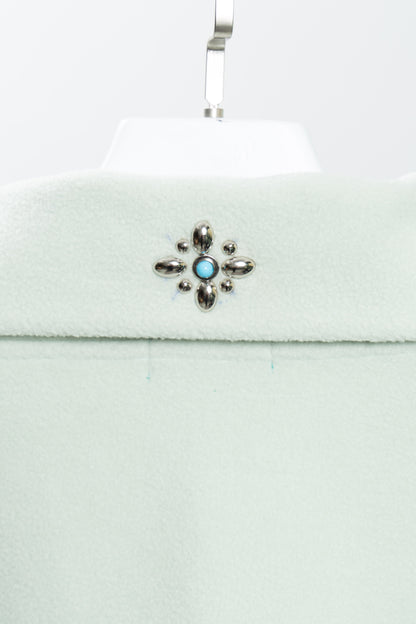 Mint Green Half-Zip Polo Sweater
