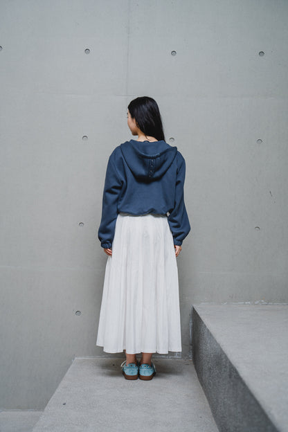 BLUE OVERSIZED HOODED JACKET