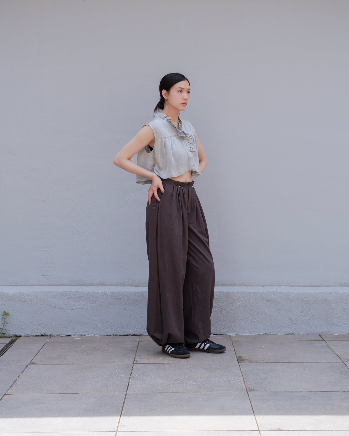 Grey 2-Way Drawstring Joggers