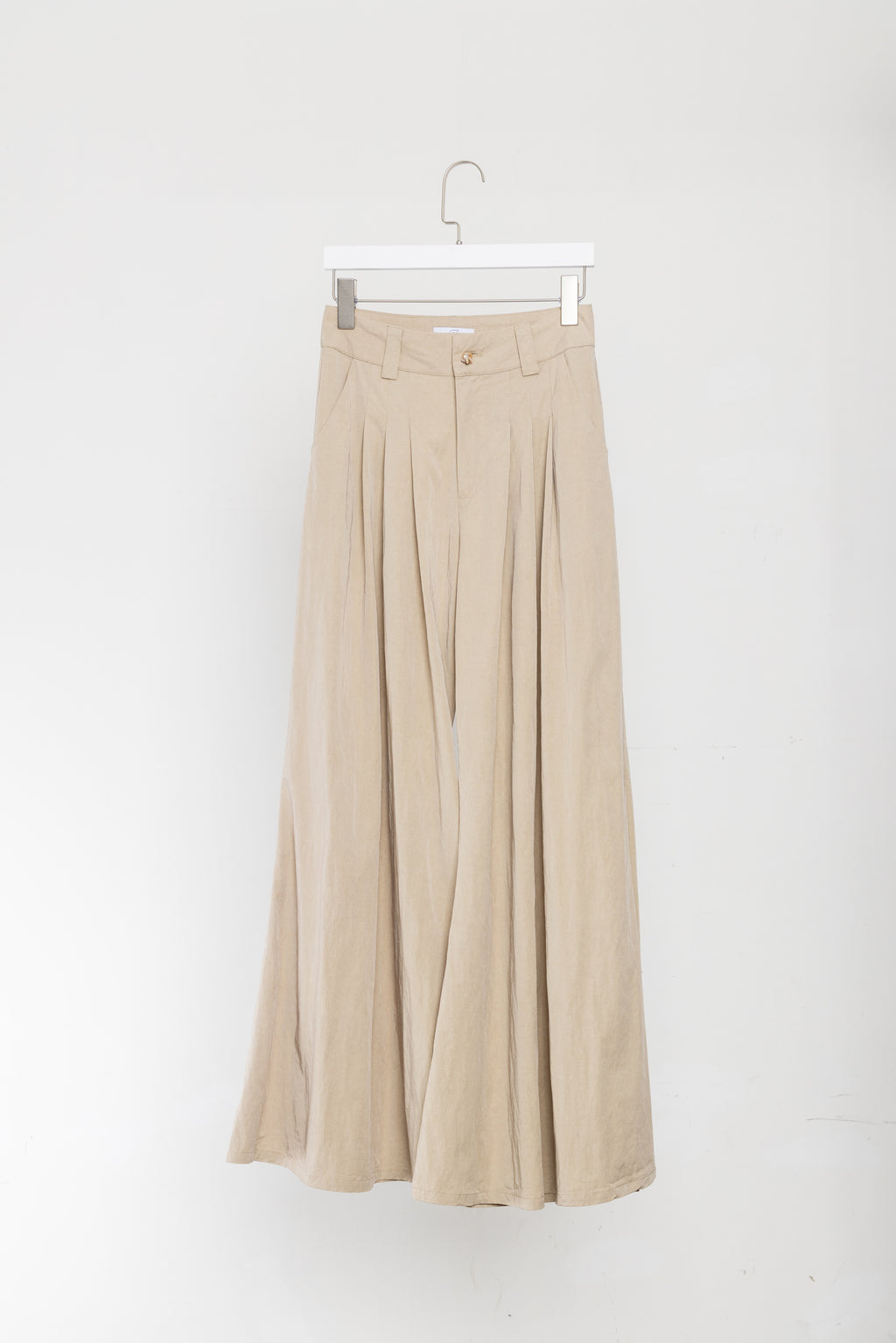khaki Super flared leg trousers