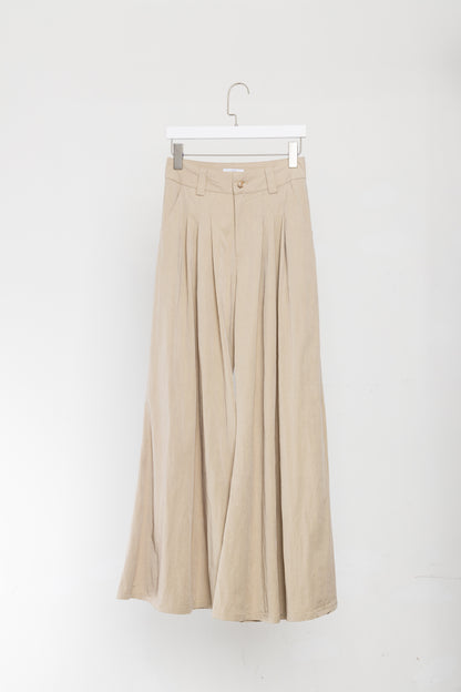 khaki Super flared leg trousers