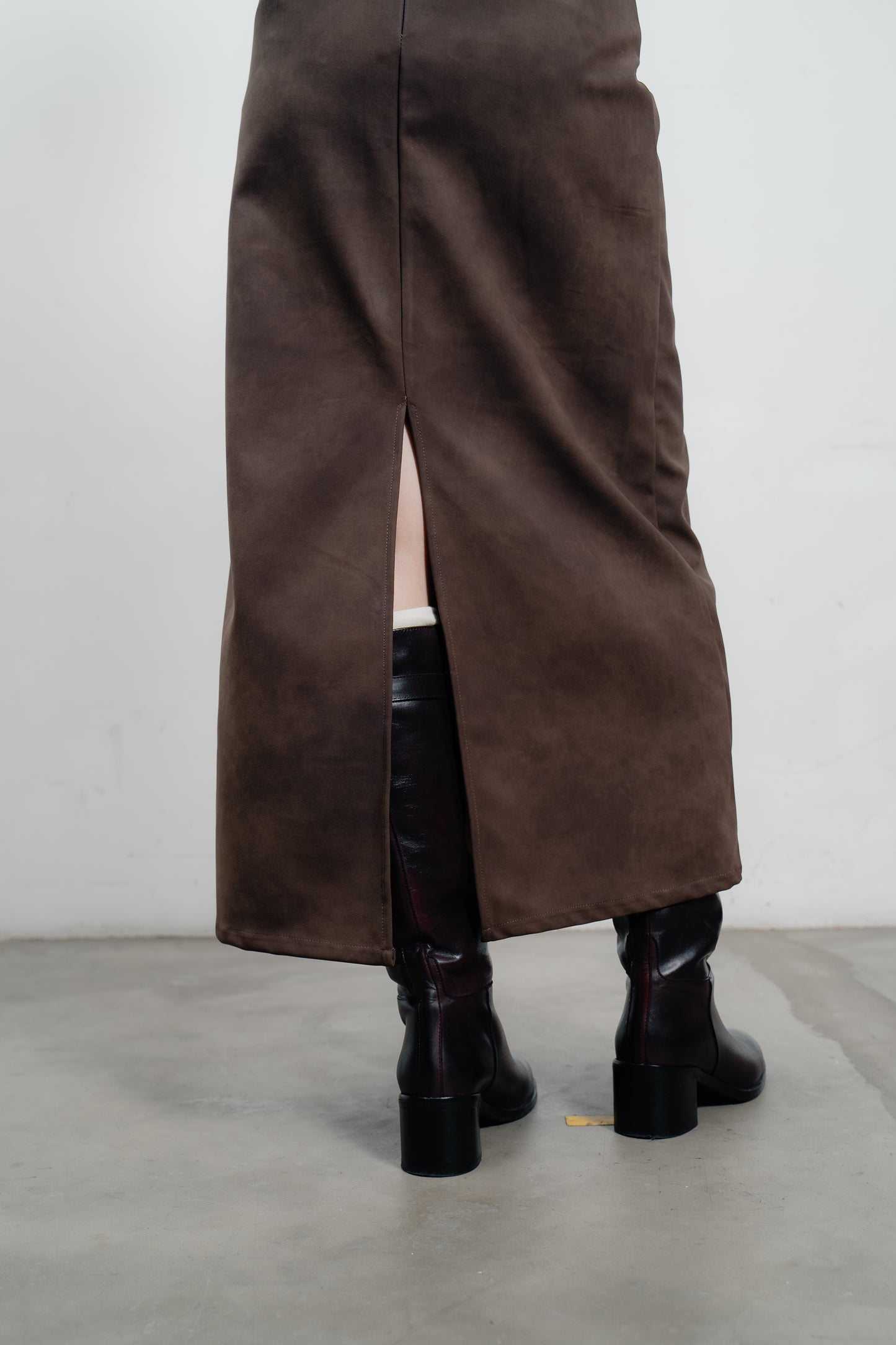 Suede Midi Skirt