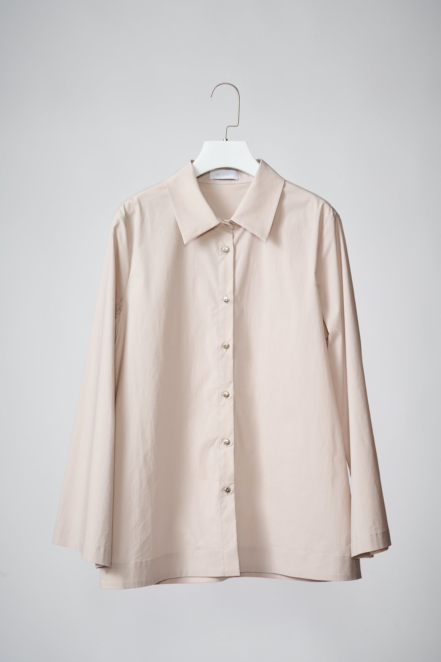 Flared-sleeves cotton shirt