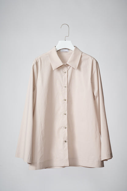 Flared-sleeves cotton shirt