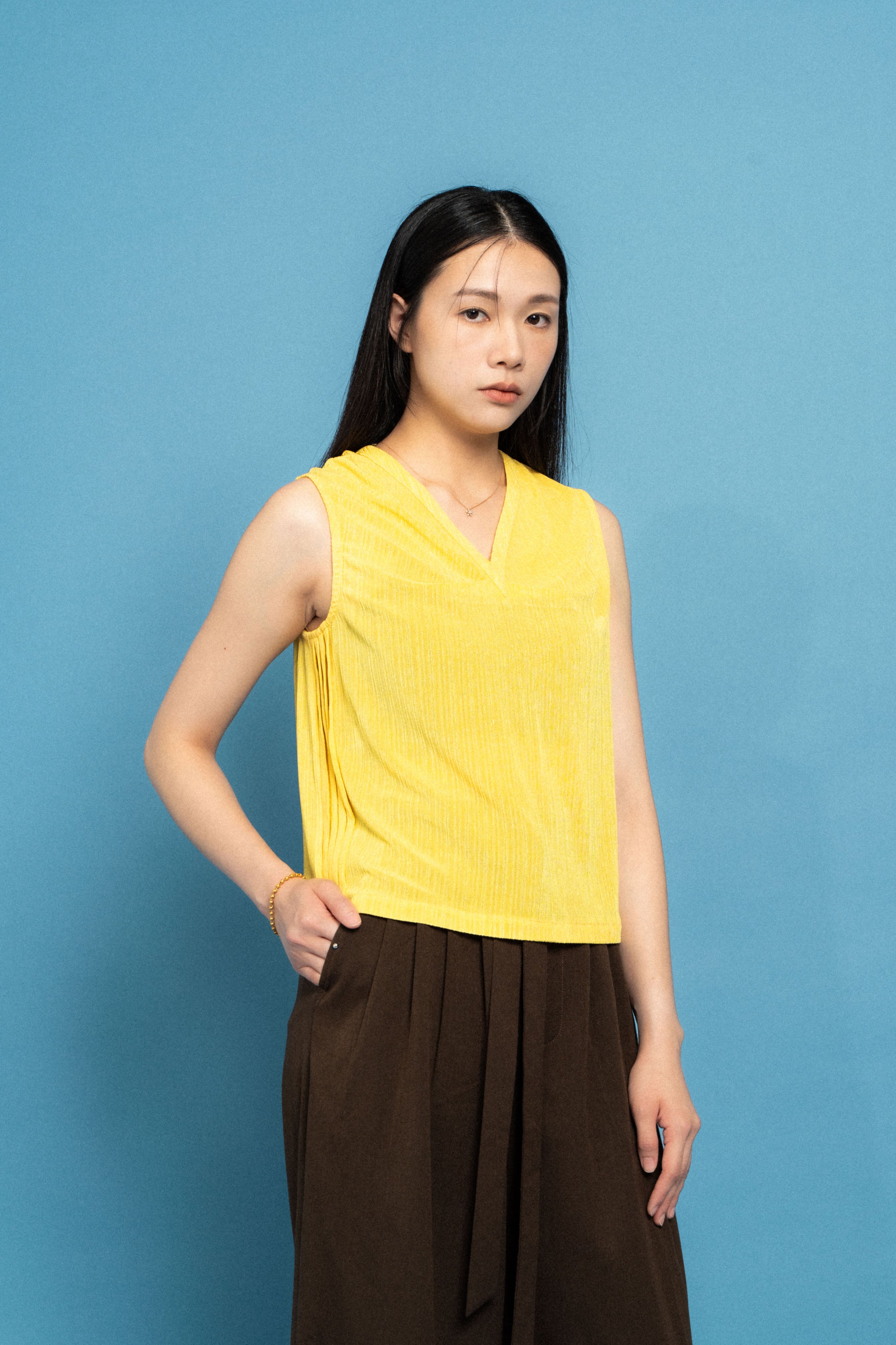Yellow Spandex tank top