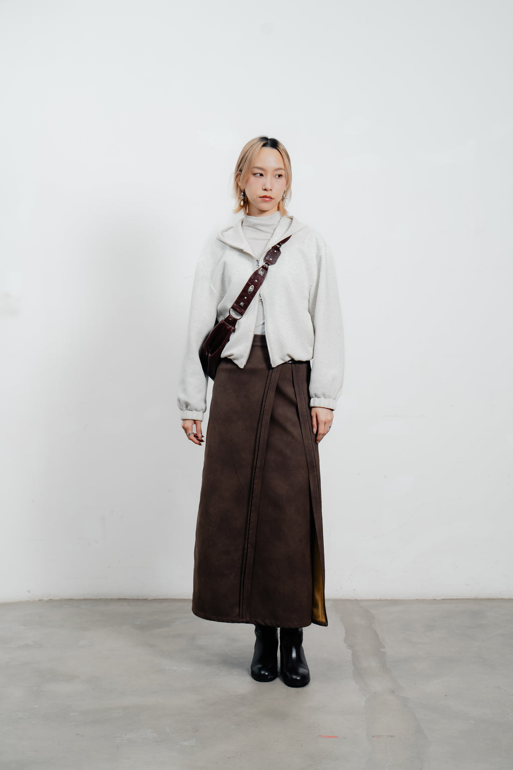 Suede Midi Skirt