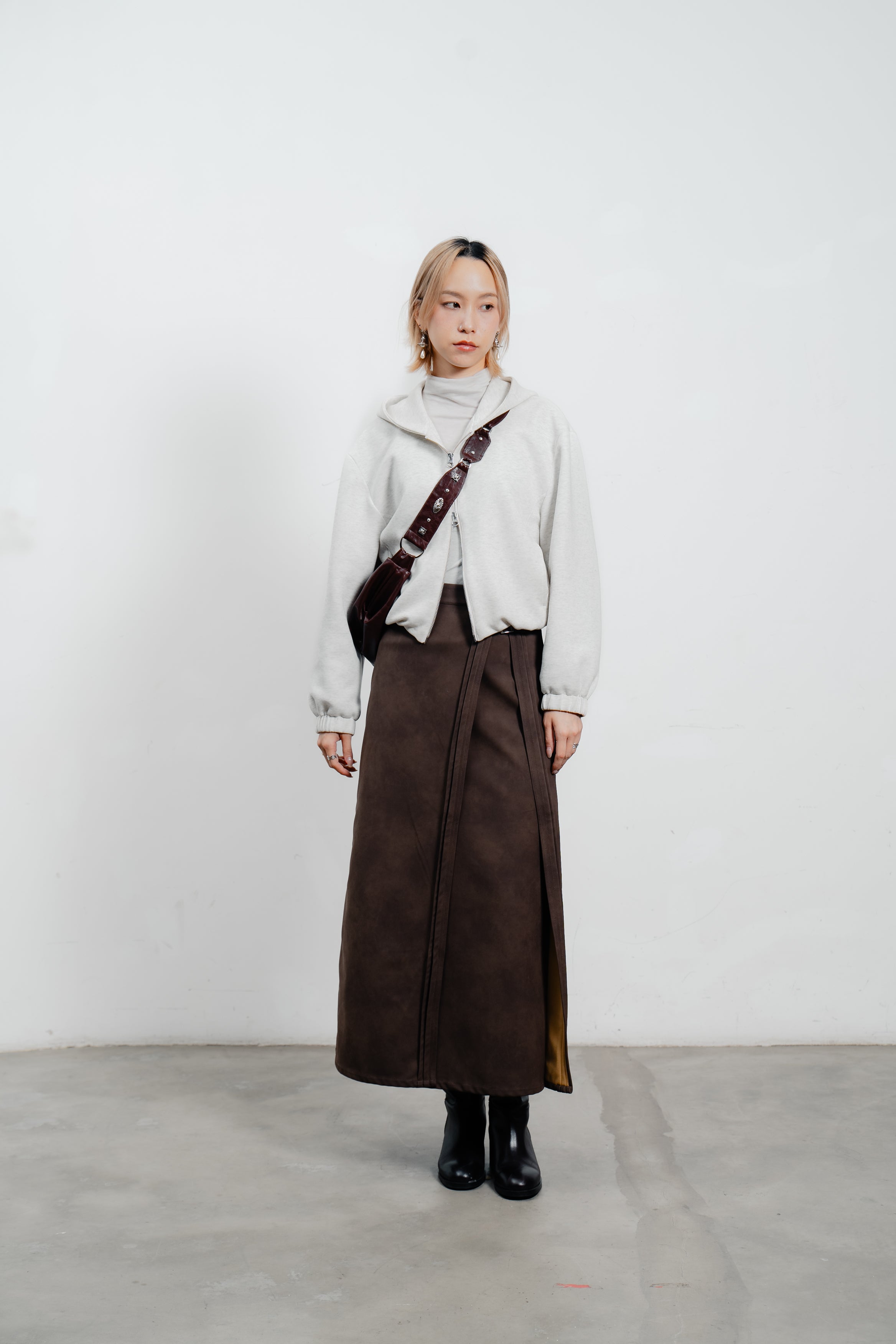 Suede Midi Skirt