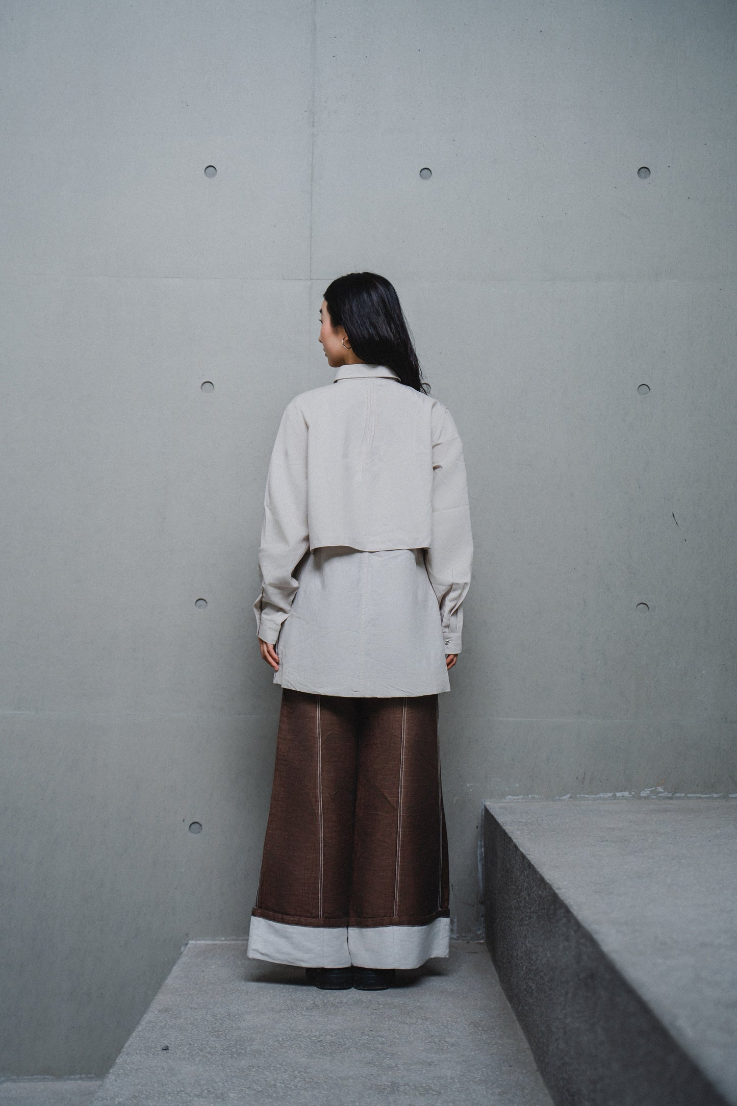 LAYERED TRAPEZE SHIRT DRESS