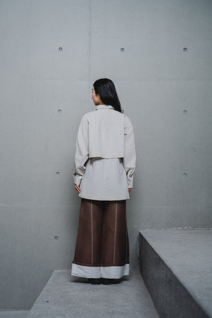 LAYERED TRAPEZE SHIRT DRESS