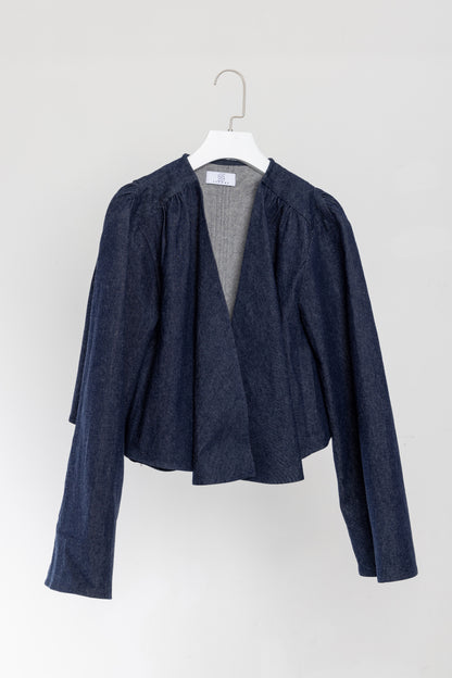 Pleated Denim Jacket