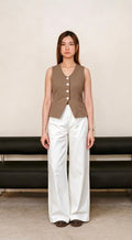 Khaki -open back Vest