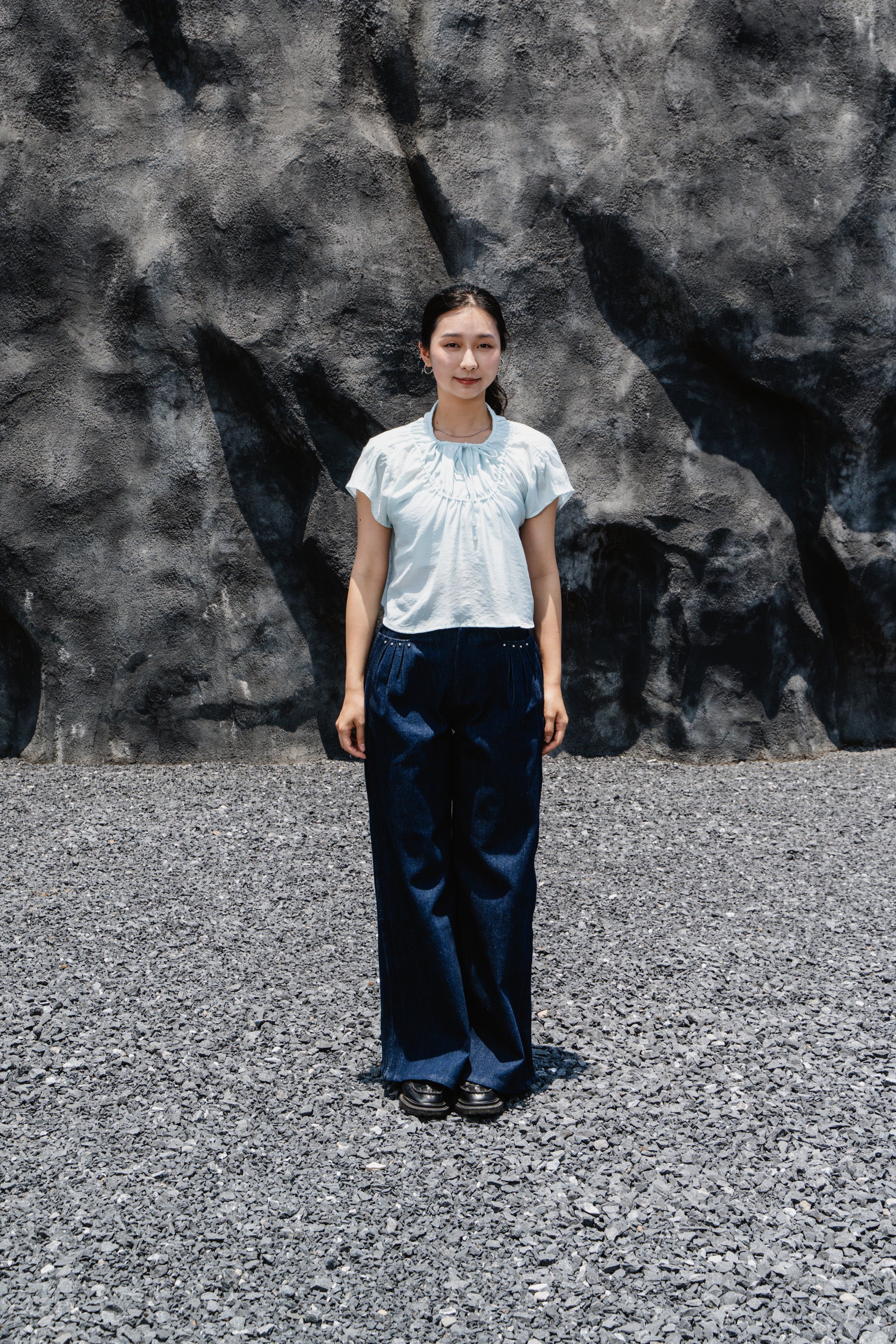 Baby Blue Drawstring Top