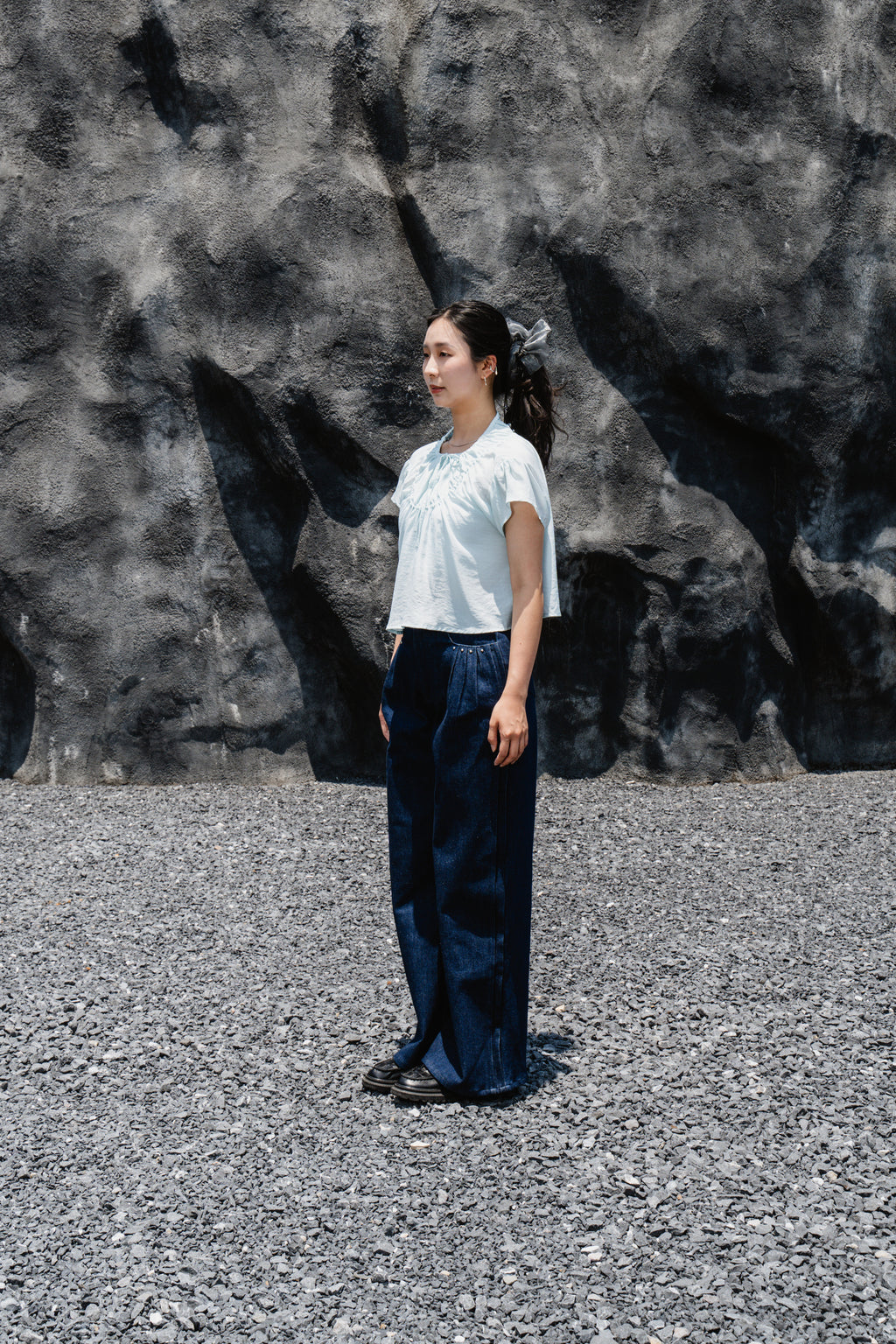 Baby Blue Drawstring Top