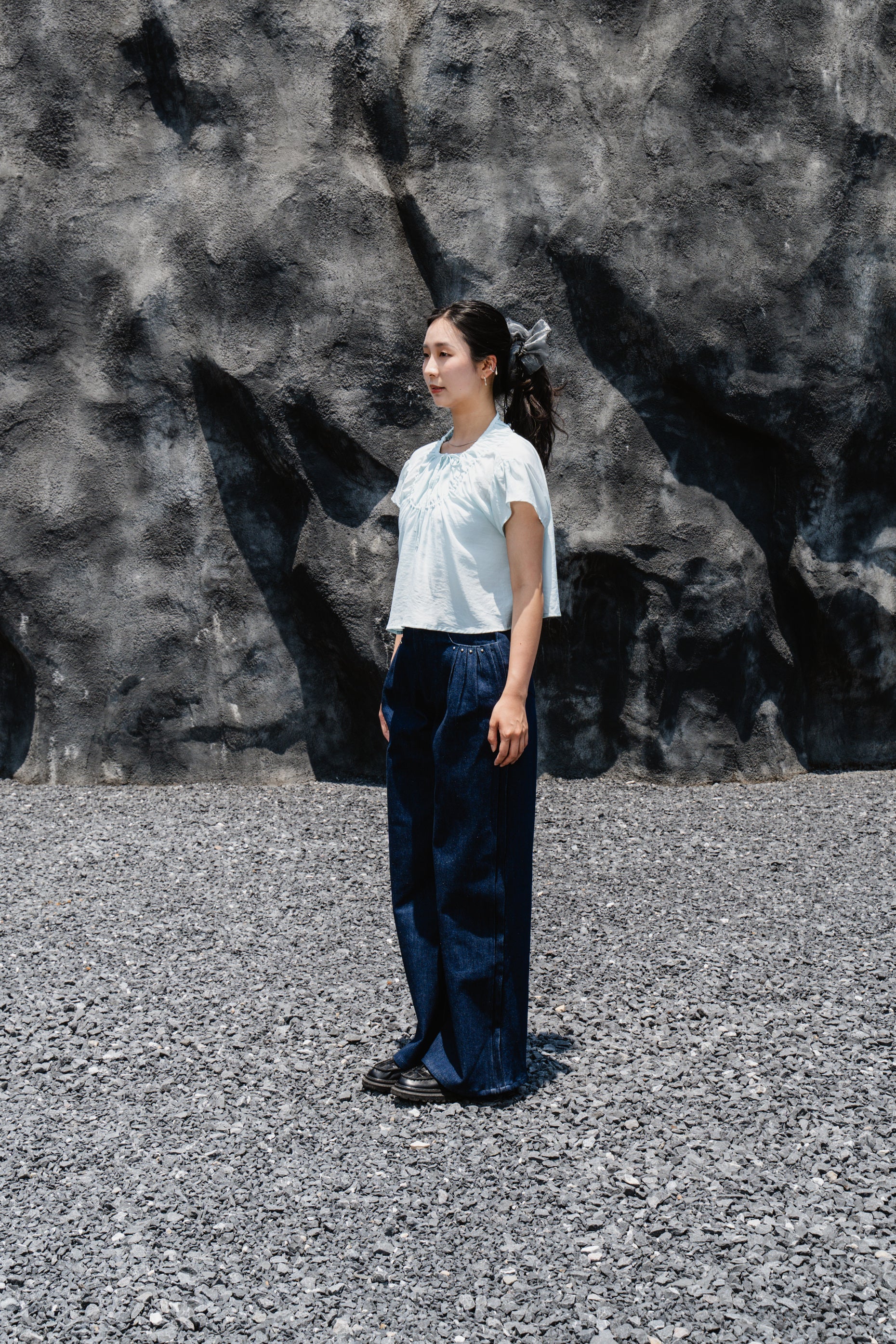 Baby Blue Drawstring Top