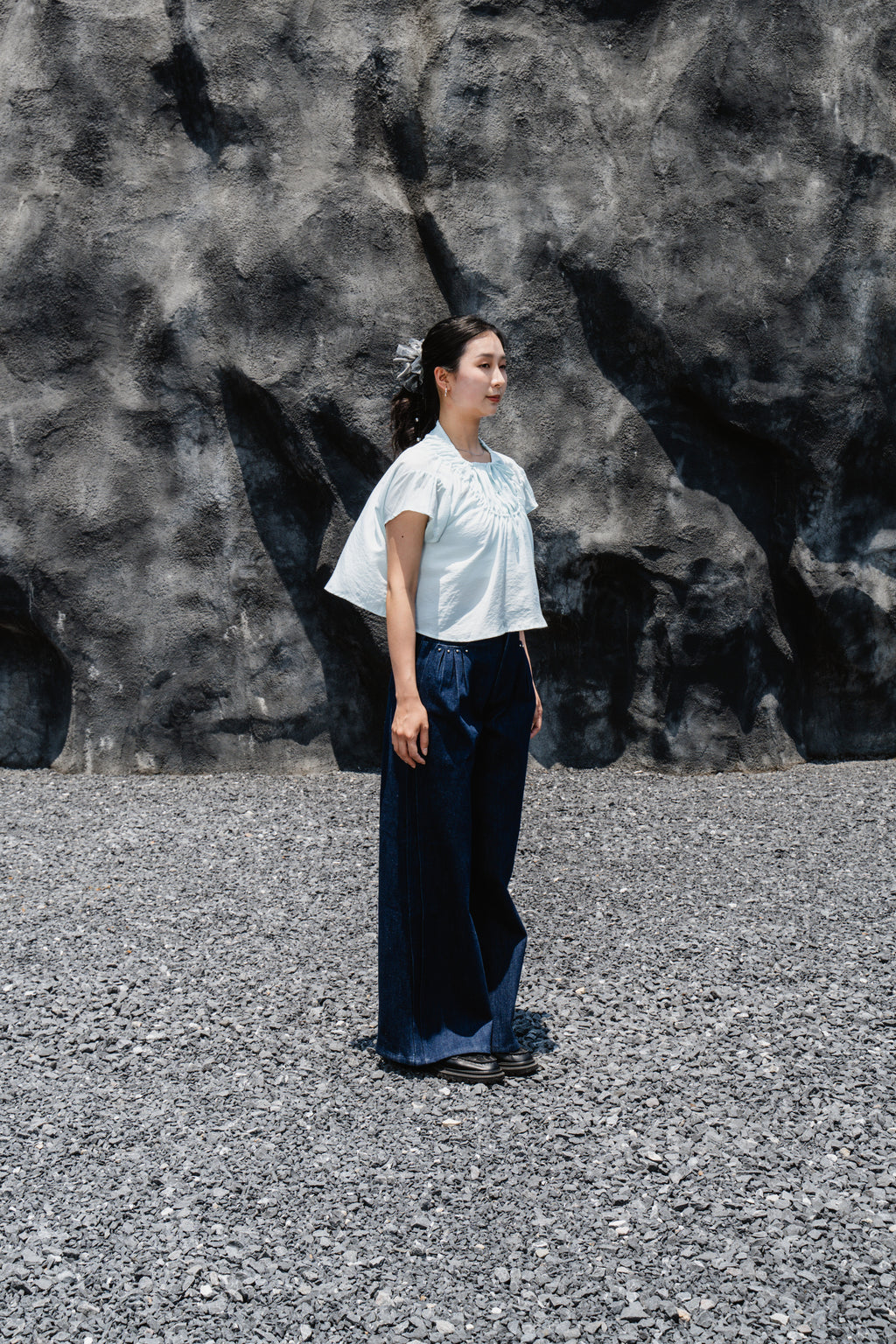 Baby Blue Drawstring Top